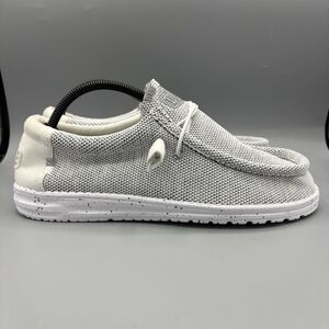 Hey Dude Loafers Wally Sox Wide Stone White Slip On Mens Size 9 L11
